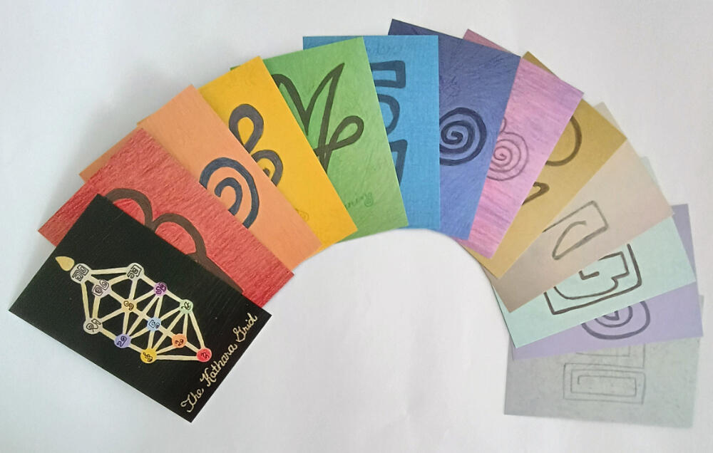 light code cards for Kathara Grid and 12 shakaras